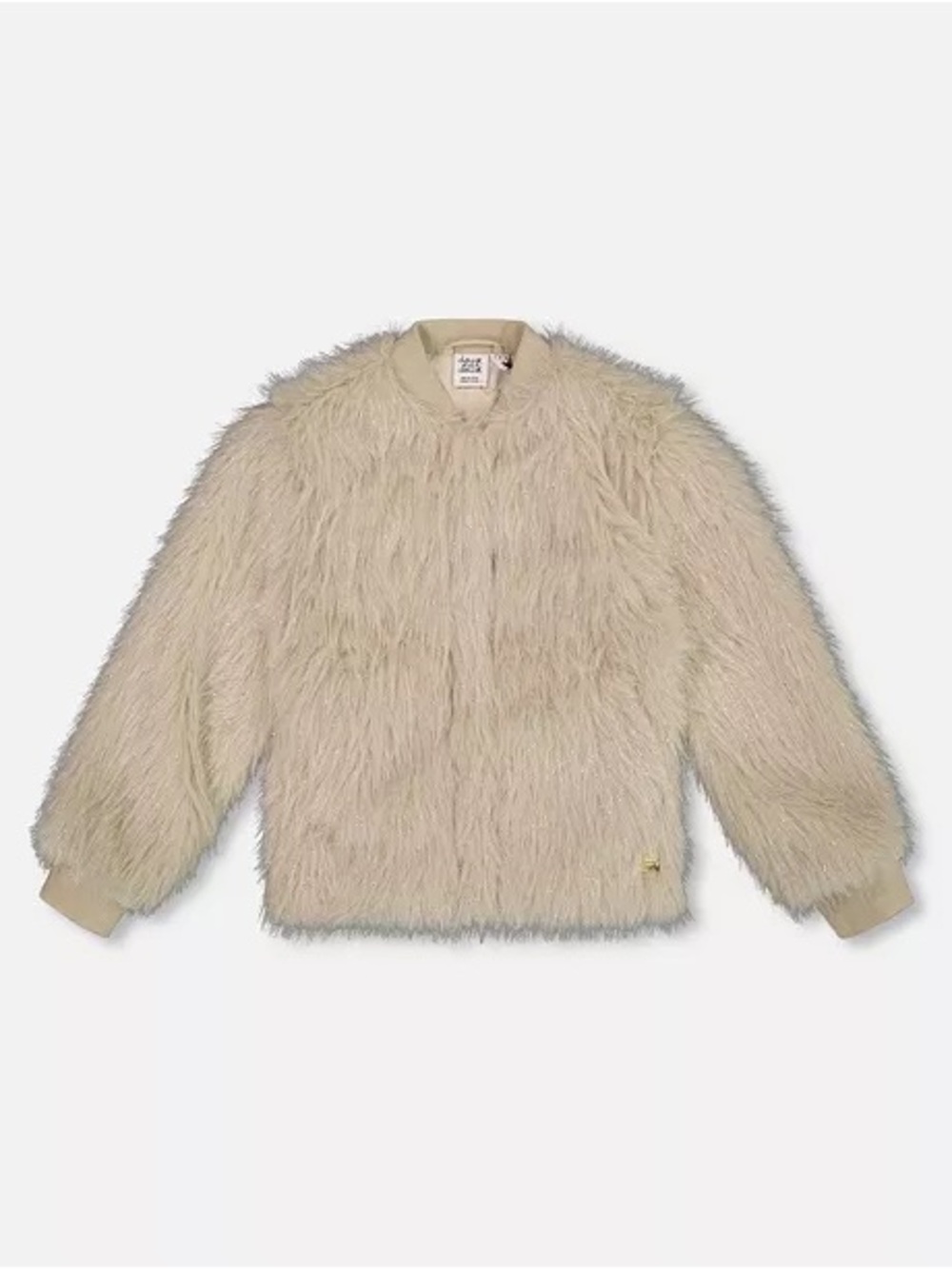 Deux Par Deux Short Faux Fur Girls Jacket, Oyster Gray - 3T